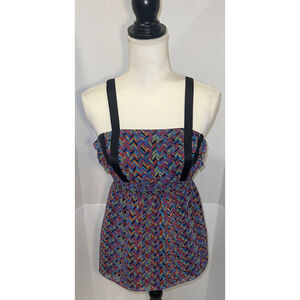 I Love Ronson Women’s Sleeveless Blouse - Multi Colored - XS